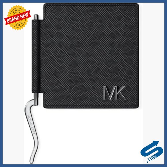 Leather Slim Folding Card Case with Money Clip 3 Slots